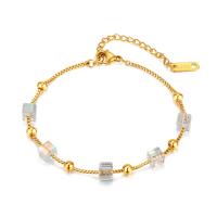 Stainless Steel Jewelry Bracelet 304 Stainless Steel with Quartz with 5.5cm extender chain Vacuum Ion Plating fashion jewelry & for woman golden Length 17 cm Sold By PC