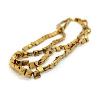 Non Magnetic Hematite Beads Pyramidal real gold plated DIY golden 6mm Sold Per Approx 40 cm Strand