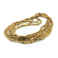 Nicht-magnetische Hämatit Perlen, Sechseck, vergoldet, DIY, goldfarben, 4x2mm, verkauft per ca. 40 cm Strang