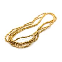 Nicht-magnetische Hämatit Perlen, rund, vergoldet, DIY & verschiedene Größen vorhanden, goldfarben, verkauft per ca. 40 cm Strang