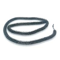 Nicht-magnetische Hämatit Perlen, Blume, poliert, DIY & verschiedene Größen vorhanden, schwarz, verkauft per ca. 40 cm Strang