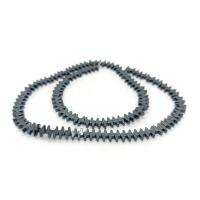 Nicht-magnetische Hämatit Perlen, Leuchtzeichen, poliert, DIY, schwarz, 6x3mm, verkauft per ca. 40 cm Strang