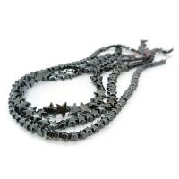 Nicht-magnetische Hämatit Perlen, Stern, poliert, DIY & verschiedene Größen vorhanden, schwarz, verkauft per ca. 40 cm Strang