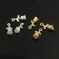 925 Sterling Silver Pendant Rose plated DIY nickel lead & cadmium free Approx 0.8mm Sold By PC