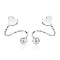 Brass Stud Earring, Heart, plated, fashion jewelry & for woman, more colors for choice, nickel, lead & cadmium free, Sold By Pair