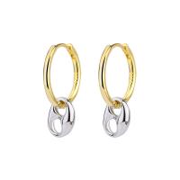 Messing Huggie Hoop Earring, plated, mode sieraden & voor vrouw, nikkel, lood en cadmium vrij, 25mm,18mm, Verkocht door pair
