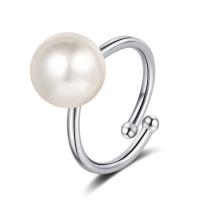 Brass Finger Ring, with Shell Pearl, fashion jewelry & for woman, nickel, lead & cadmium free, 10mm, Sold By PC