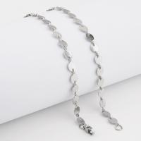 Stainless Steel Jewelry Necklace, 304 Stainless Steel, polished, DIY & Unisex, original color, 6x8mm, Length:Approx 19.69 Inch, Sold By PC