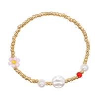 Seedbead Bracelet, with Plastic Pearl, Flower, handmade, vintage & for woman, more colors for choice, Length:Approx 16 cm, Sold By PC