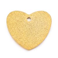 Stainless Steel Heart Pendants, 304 Stainless Steel, Vacuum Ion Plating, DIY & frosted, golden, 20x18mm, Sold By PC
