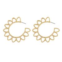 Tibetan Style Stud Earring, Flower, gold color plated, fashion jewelry & for woman, nickel, lead & cadmium free, 50x50mm, Sold By Pair