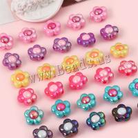 Plated Acrylic Beads, Flower, DIY, more colors for choice, 16x9mm, Hole:Approx 2.7mm, 4PCs/Bag, Sold By Bag