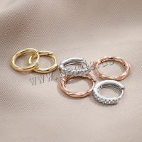 Brass Huggie Hoop Earring, Round, plated, three pieces & fashion jewelry & micro pave cubic zirconia, more colors for choice, nickel, lead & cadmium free, 12x12mm, 3Pairs/Set, Sold By Set