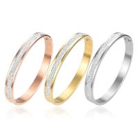 304 Stainless Steel Bangle Vacuum Plating micro pave cubic zirconia & for man 6mm Inner Approx Sold By PC