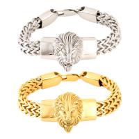Acier inoxydable 304 bracelet, lion, bijoux de mode & pour homme, plus de couleurs à choisir, 12mm, Longueur Environ 7.9 pouce, Vendu par PC