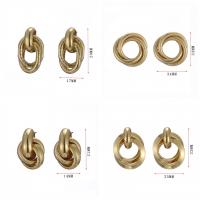 Jern Drop Earring, guldfarve belagt, forskellige stilarter for valg & for kvinde & hule, 14-33mm, Solgt af par