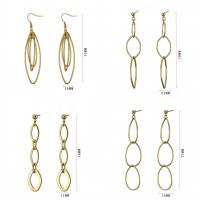 Jern Drop Earring, KC guldfarve belagt, forskellige stilarter for valg & for kvinde & hule, 11-78mm, Solgt af par
