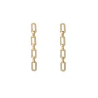 Iron Drop Earring Geometrical Pattern gold color plated & for woman & hollow Sold By Pair