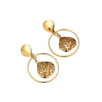 Iron Drop Earring gold color plated & for woman & hollow 30-70mm Sold By Pair