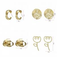 Jern Stud Earring, guldfarve belagt, forskellige stilarter for valg & for kvinde & hule, 6-35mm, Solgt af par
