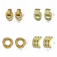 Iron Drop Earring gold color plated & for woman 15-32mm Sold By Pair