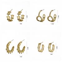Iron Stud Earring, gold color plated, different styles for choice & for woman, 5-24mm, Sold By Pair