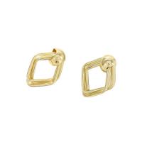 Iron Drop Earring gold color plated & for woman & hollow 28-58mm Sold By Pair