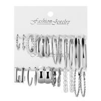 Zinklegierung Ohrringe, mit Kunststoff Perlen, poliert, 12 Stück & 6 Stück & Modeschmuck & verschiedene Stile für Wahl & für Frau, originale Farbe, verkauft von setzen