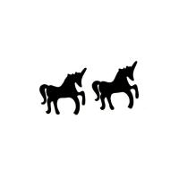 Stainless Steel Stud Earrings 304 Stainless Steel Unicorn Vacuum Plating fashion jewelry & for woman black Approx Sold By Bag
