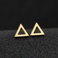 Stainless Steel Stud Earrings 304 Stainless Steel Triangle Vacuum Plating fashion jewelry & for woman & hollow golden Approx Sold By Bag