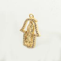 Cubic Zirconia Micro Pave Brass Pendant, high quality gold color plated, DIY & micro pave cubic zirconia, nickel, lead & cadmium free, 26x15x2mm, Hole:Approx 0.3mm, Approx 30PCs/Lot, Sold By Lot