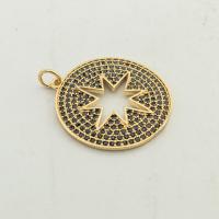 Cubic Zirconia Micro Pave Brass Pendant, high quality gold color plated, DIY & micro pave cubic zirconia & hollow, nickel, lead & cadmium free, 29x25x2mm, Hole:Approx 0.3mm, Approx 30PCs/Lot, Sold By Lot