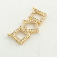 Cubic Zirconia Micro Pave Brass Connector high quality gold color plated DIY & micro pave cubic zirconia & hollow nickel lead & cadmium free Approx 0.1mm Approx Sold By Lot