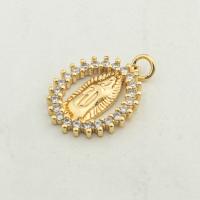 Cubic Zirconia Micro Pave Brass Pendant, high quality gold color plated, DIY & micro pave cubic zirconia, nickel, lead & cadmium free, 24x16x3mm, Hole:Approx 0.3mm, Approx 30PCs/Lot, Sold By Lot