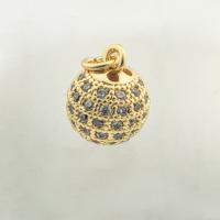 Cubic Zirconia Micro Pave Brass Pendant, high quality gold color plated, DIY & micro pave cubic zirconia, nickel, lead & cadmium free, 16x10x10mm, Hole:Approx 0.3mm, Approx 30PCs/Lot, Sold By Lot