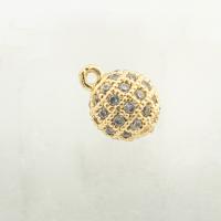 Cubic Zirconia Micro Pave Brass Pendant, high quality gold color plated, DIY & micro pave cubic zirconia, nickel, lead & cadmium free, 10x8x8mm, Hole:Approx 0.1mm, Approx 30PCs/Lot, Sold By Lot
