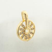 Cubic Zirconia Micro Pave Brass Pendant, high quality gold color plated, DIY & micro pave cubic zirconia, nickel, lead & cadmium free, 20x14x2mm, Hole:Approx 0.2mm, Approx 30PCs/Lot, Sold By Lot