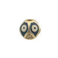 Fashion Evil Eye Jewelry Beads, Brass, high quality gold color plated, DIY & micro pave cubic zirconia, more colors for choice, nickel, lead & cadmium free, 10x10x10mm, Hole:Approx 0.1mm, Approx 30PCs/Lot, Sold By Lot