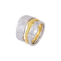 Fashion Brass Ring Sæt, Messing, forgyldt, tre stykker & forskellig størrelse for valg & for kvinde, nikkel, bly & cadmium fri, Solgt af sæt