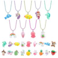 Resin Jewelry Sets, finger ring & necklace, for children & different styles for choice, more colors for choice, Sold By PC