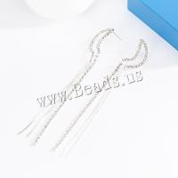 Fashion Fringe Earrings Iron plated fashion jewelry & with rhinestone Sold By Pair