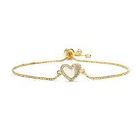 Cubic Zirconia Micro Pave Brass Bracelet, Heart, plated, fashion jewelry & different designs for choice & micro pave cubic zirconia, more colors for choice, nickel, lead & cadmium free, Length:Approx 7 Inch, Sold By PC