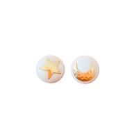 Brass Stud Earring, with Acrylic, real gold plated, fashion jewelry & for woman, white, nickel, lead & cadmium free, 25x25mm, Sold By Pair