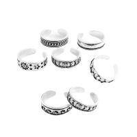 цинковый сплав Палец кольцо, плакирован серебром, 7 шт. & ювелирные изделия моды & Женский, серебряный, продается указан