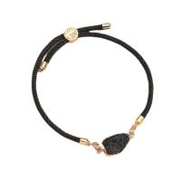 Nylon Cord Bracelets, with Resin & Tibetan Style, gold color plated, fashion jewelry & for woman, more colors for choice, Inner Diameter:Approx 70mm, Sold By PC