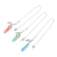 Fashion Decoration Natural Stone with Zinc Alloy Conical platinum color plated & Unisex 180mm Sold By PC