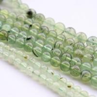 Gemstone Jewelry Beads, Natural Prehnite, Round, polished, DIY & different size for choice, green, Sold Per Approx 39 cm Strand