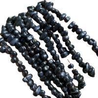 Nicht-magnetische Hämatit Perlen, Unregelmäßige, poliert, DIY, schwarz, 5-8mm, ca. 95PCs/Strang, verkauft von Strang