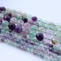 Natural Fluorite Beads, Colorful Fluorite, Round, polished, DIY & different size for choice & faceted, multi-colored, Sold Per Approx 39 cm Strand