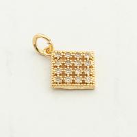 Cubic Zirconia Micro Pave Brass Pendant, Rhombus, high quality gold color plated, DIY & micro pave cubic zirconia, nickel, lead & cadmium free, 18x13x2mm, Hole:Approx 0.3mm, Approx 30PCs/Lot, Sold By Lot